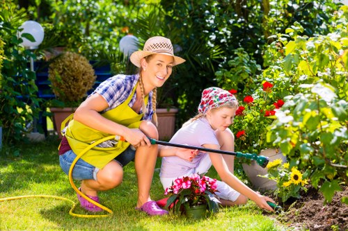 Expert gardener planning a garden design